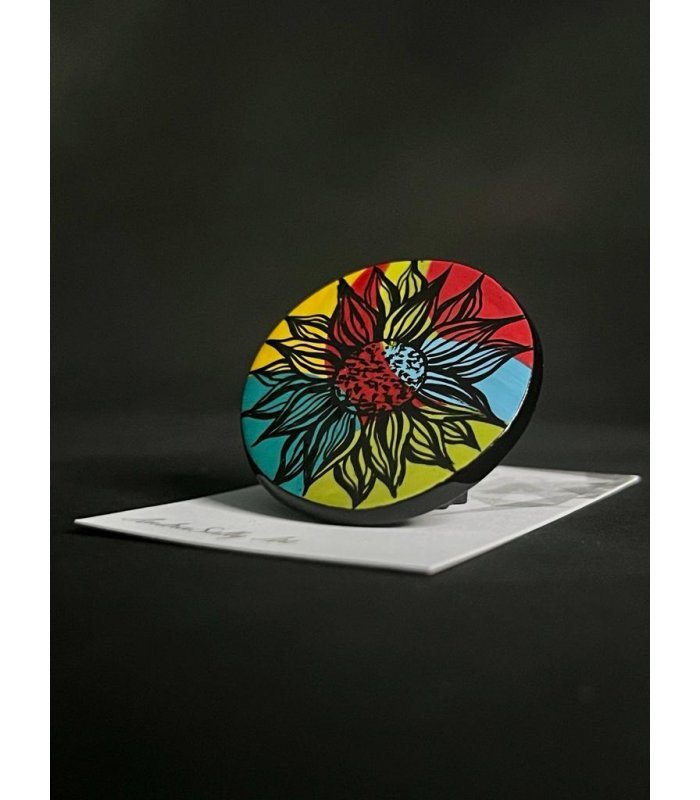 Brosa  multicolora cu floare neagra